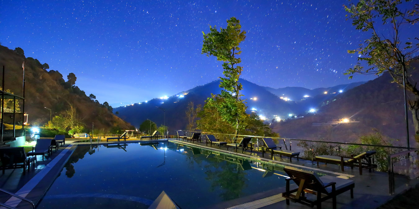 Pool on the edge: overlooking Ashwini River Valley