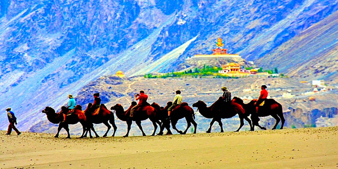 LEH - NUBRA VALLEY at HUNDER (average altitude 3048 M) 140 km / 5 hrs